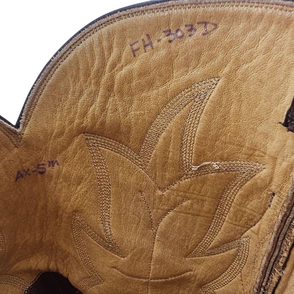 Tres Outlaws Falconhead Mens sz 15 Dark Brown Leather Custom Cowboy Western Boot - Picture 13 of 16